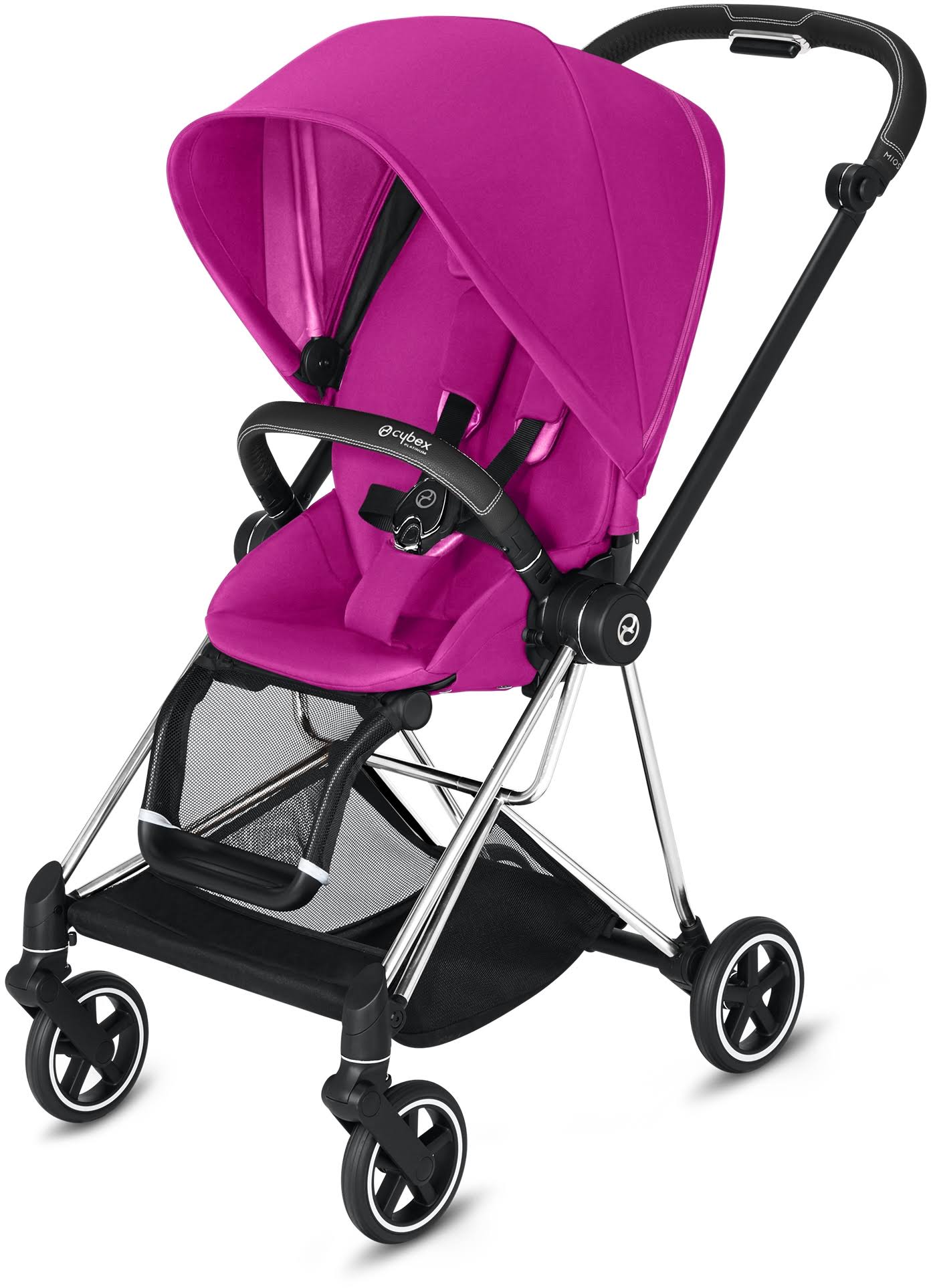 Cybex Platinum Mios Stroller &ndash; Chrome/Black Frame (Fancy Pink)