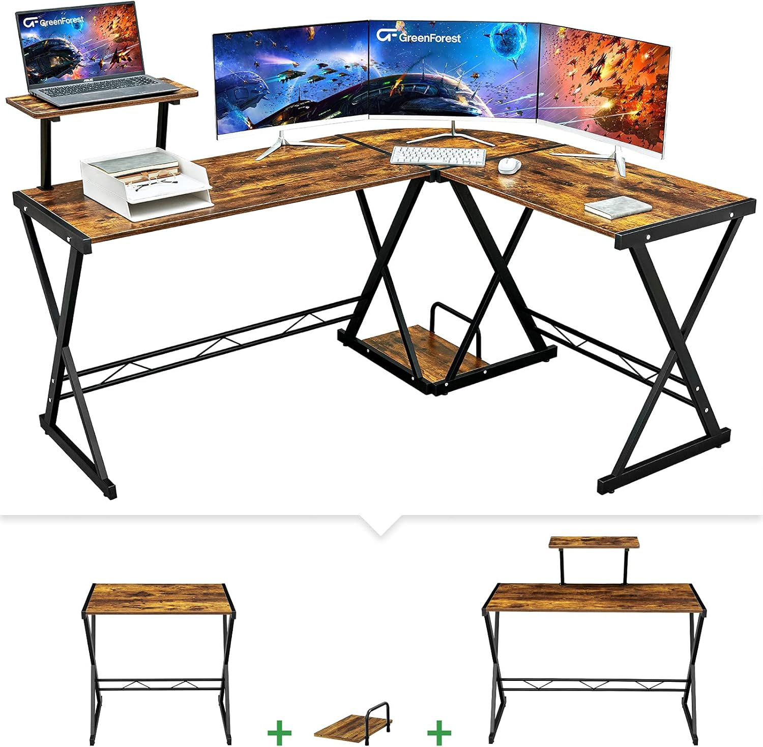 GreenForest L Shaped Desk 58