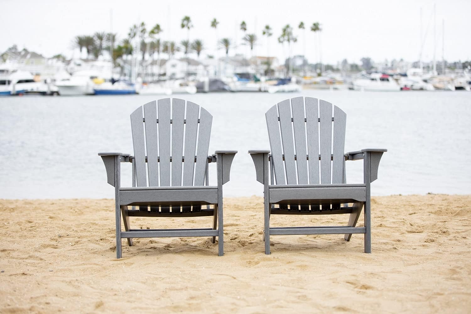 LuXeo LUX-1518-WHT Hampton Adirondack Chair, Single, White