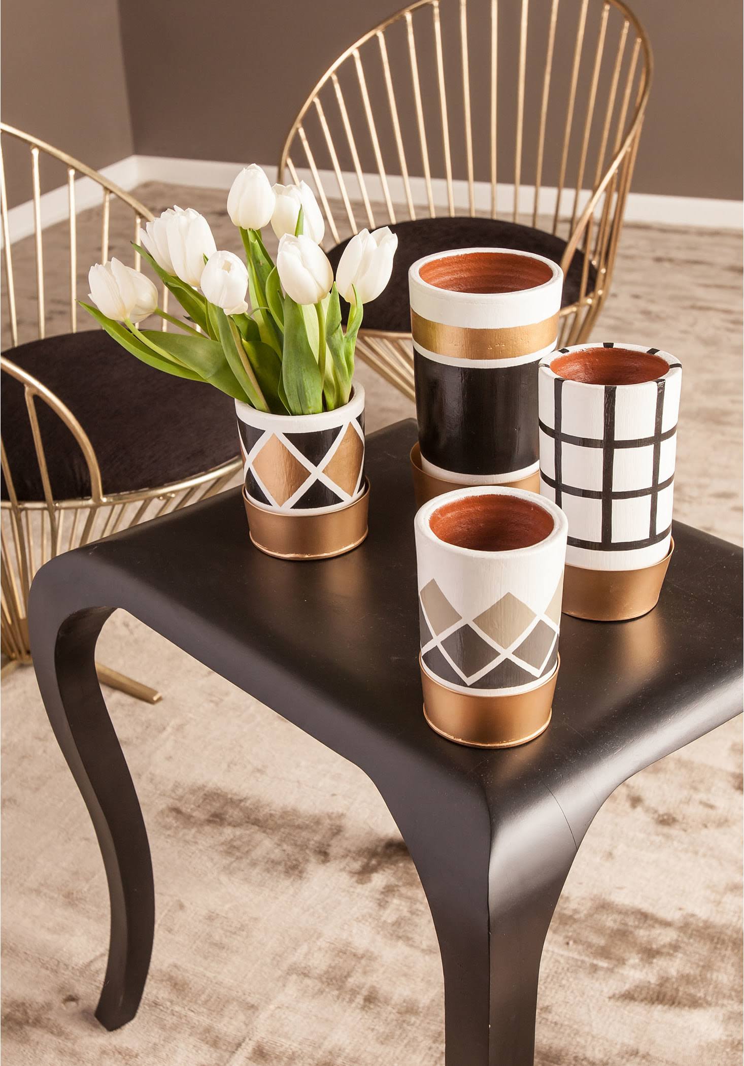 Dimond Home 985-001 Iron Taper Wire Black/Gold Chair