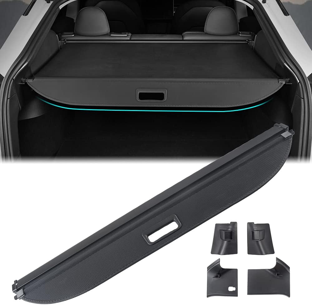 Rear Trunk Cargo Cover for Tesla Model Y 2021 Retractable Rear Trunk Parcel Shelf Security Cover Shield Shade Accessories