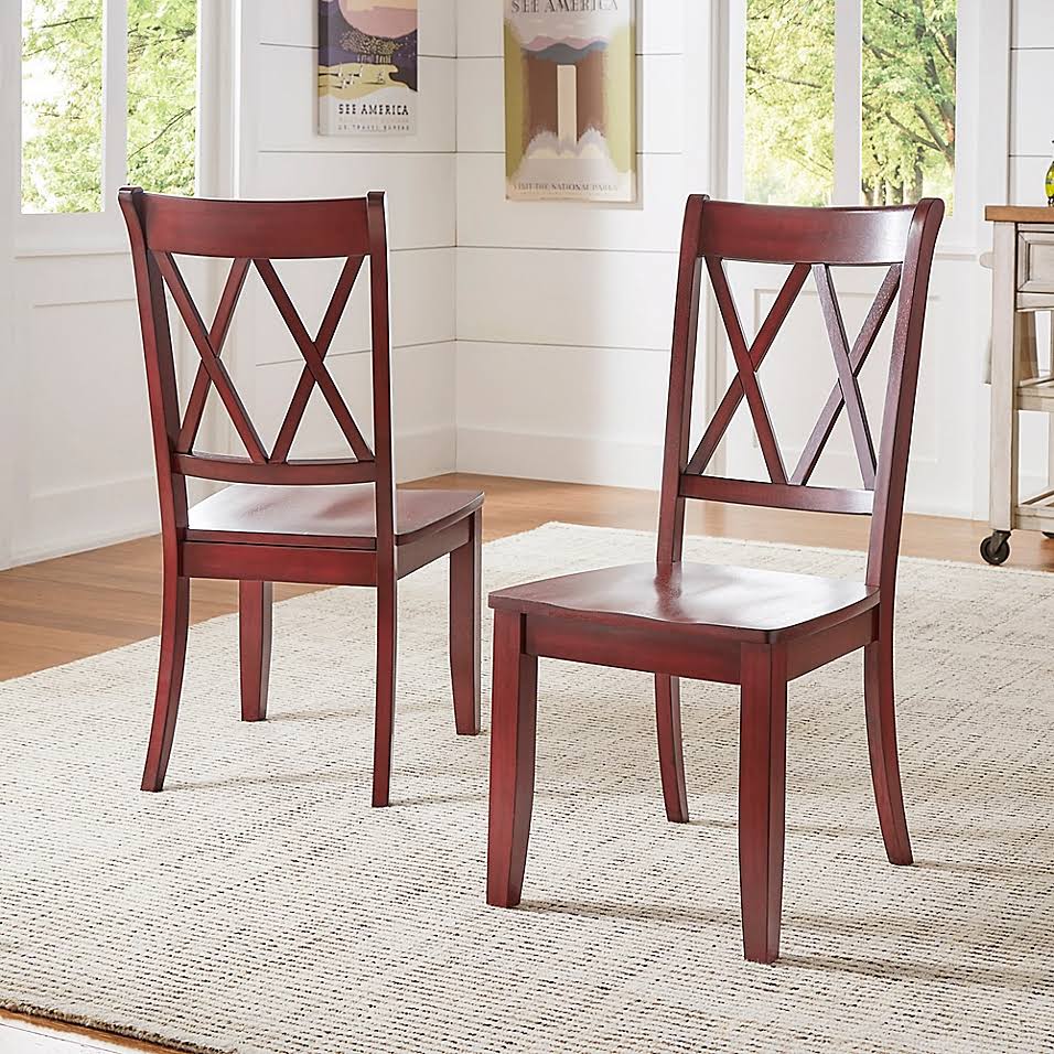 Verona Home Marigold Hill x Back Chairs in Rich Berry (Set of 2)