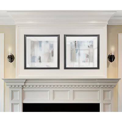 'Morning Lake I' 2 Piece Framed Print Set Charlton Home Frame Color: Black Framed