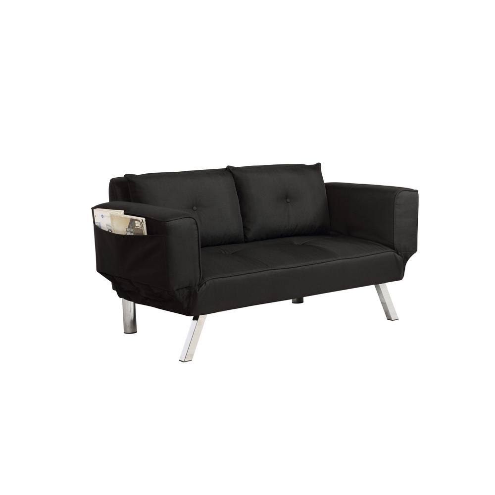 Serta Montauk Black Convertible Sofa