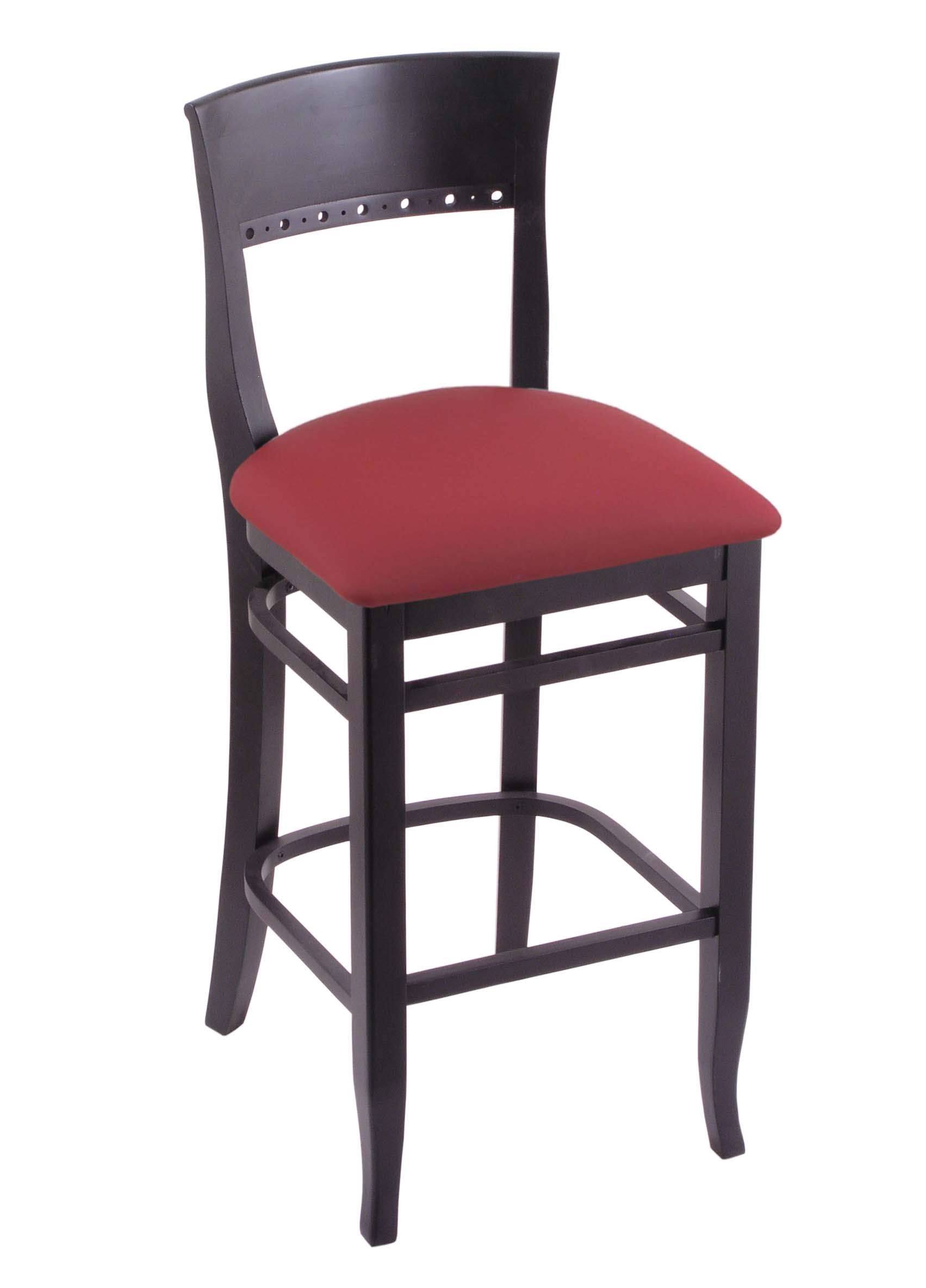 Holland Bar Stool 3160 30x22 Stool with Black Finish, Allante Wine Seat
