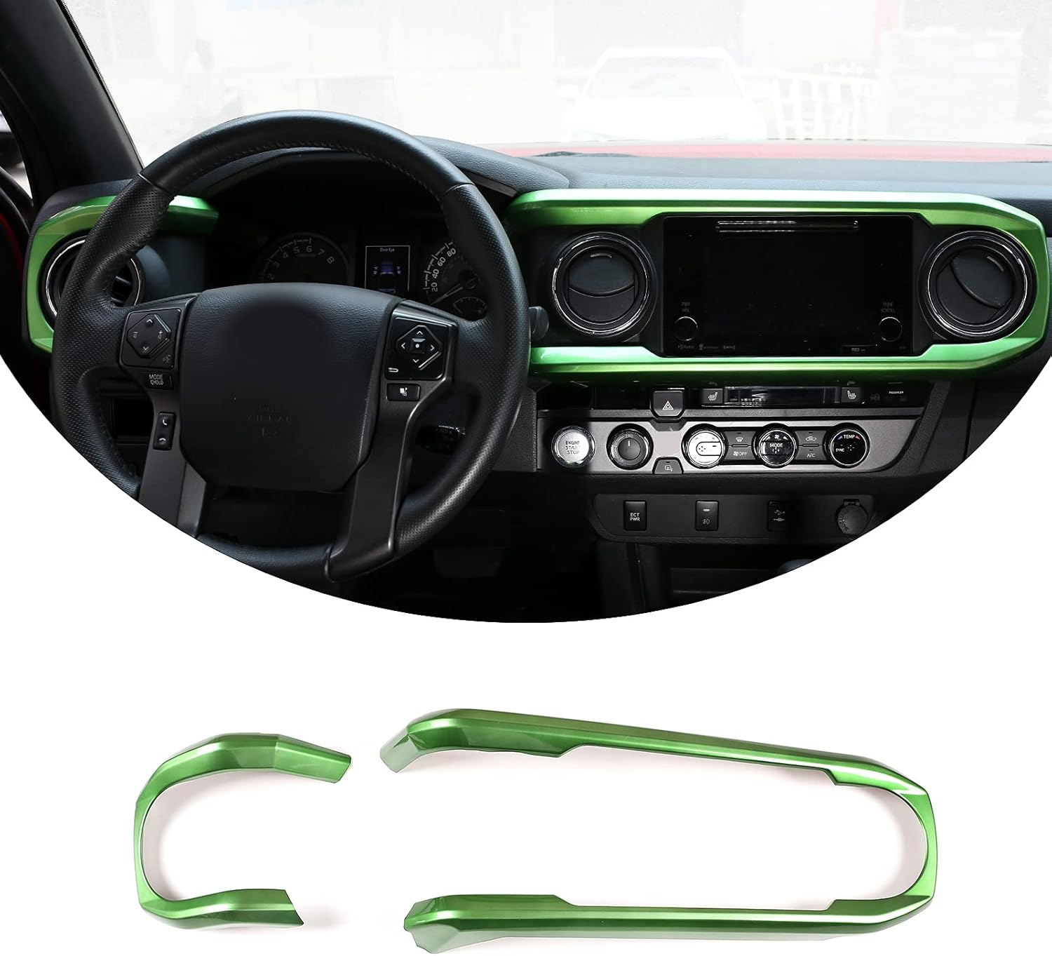 Car ABS Inner Look Central Console Dashboard Panel Cover Trim Stickers Fit For TOYOTA Tacoma 2016 2017 2018 2019 2020 2021(red)