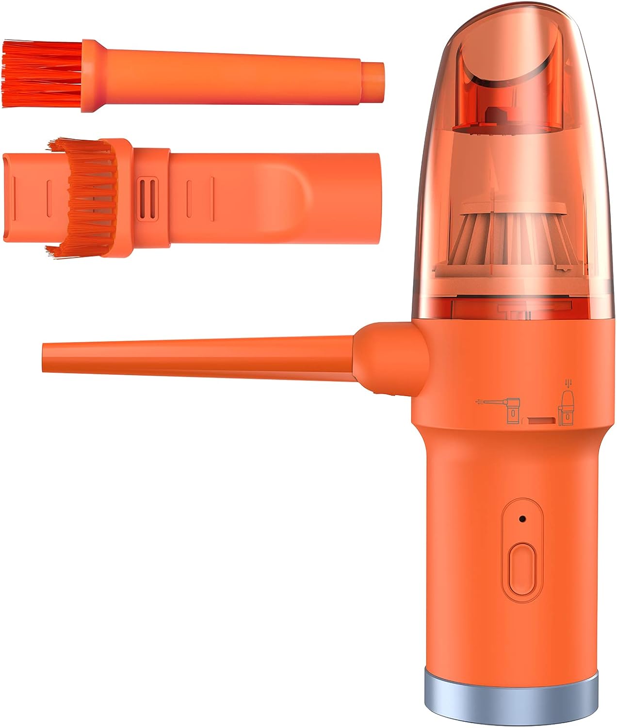 Koonie Compressed Air Duster, Air Blower & Vacuum 2-in-1, Mini Cordless Vacuum Cleaner for Compute Keyboard Camera Cars, Powerful 60000 RPM, Replaces Compressed Air Cans, Blue Pack of 2