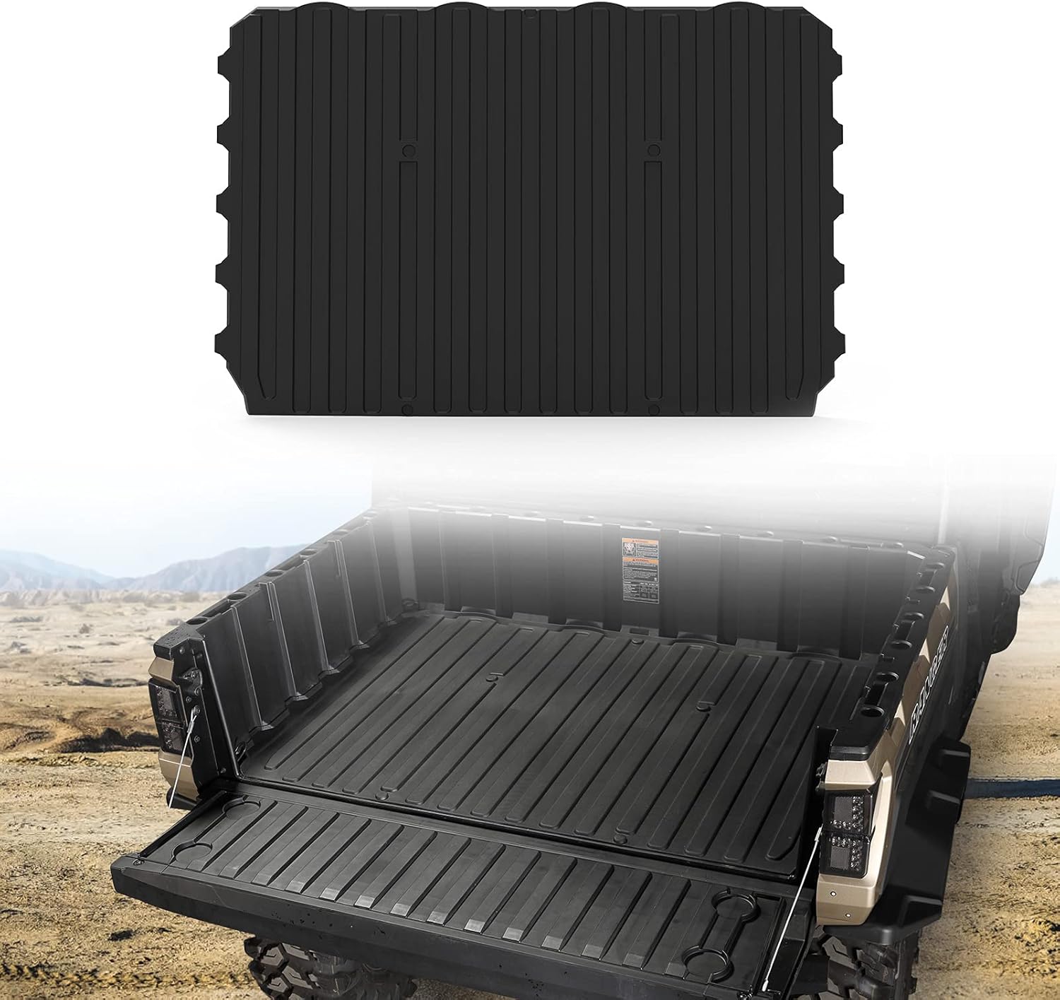 A & UTV PRO Ranger Rubber Bed Liner, Compatible with 2018-2022 Polaris Ranger XP 1000 Crew Cargo Truck Rear Bed Mat , All Weather TPE Material Protection Accessories