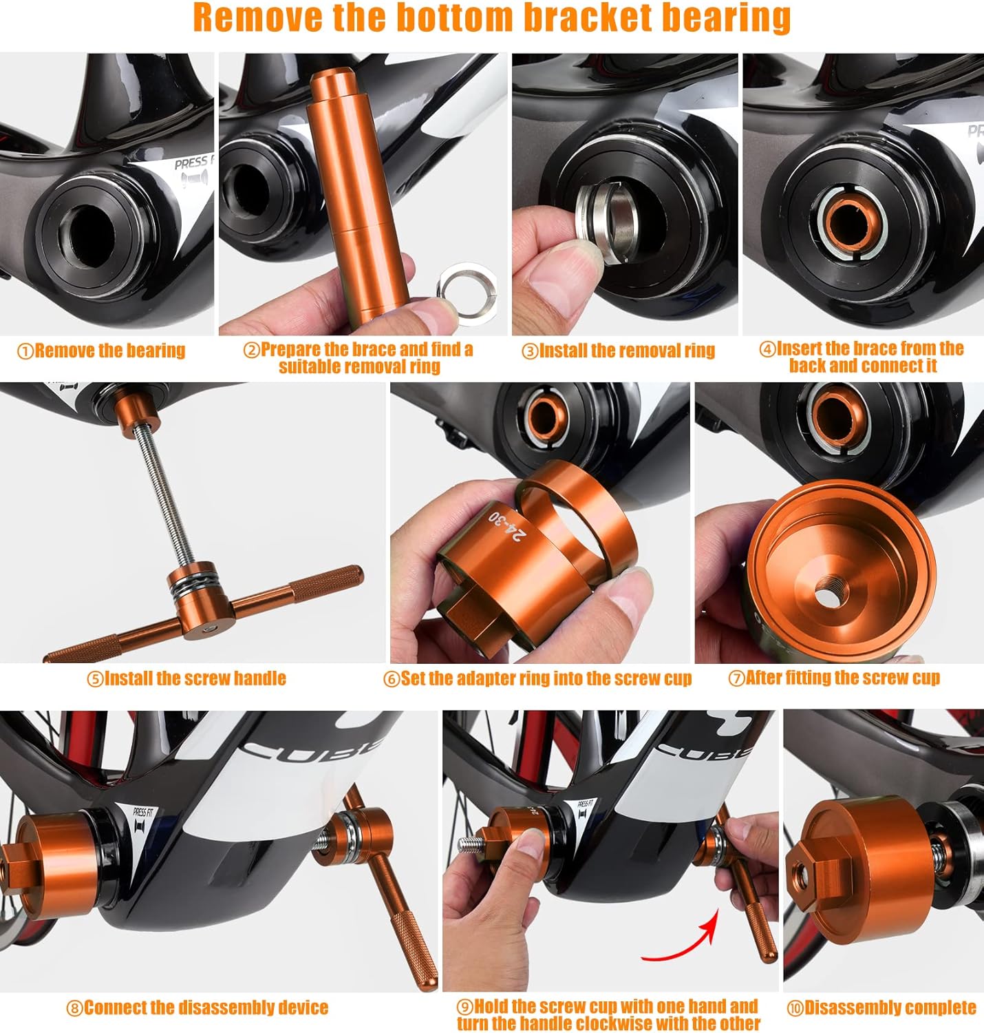 OugeWood Bicycle Bottom Bracket Install and Removal Tool Kit, Bearing Press Tool,Bike Bottom Bracket Remover,Suitable for BB86/BB30/BB91/BB92/PF30/92/386 and More