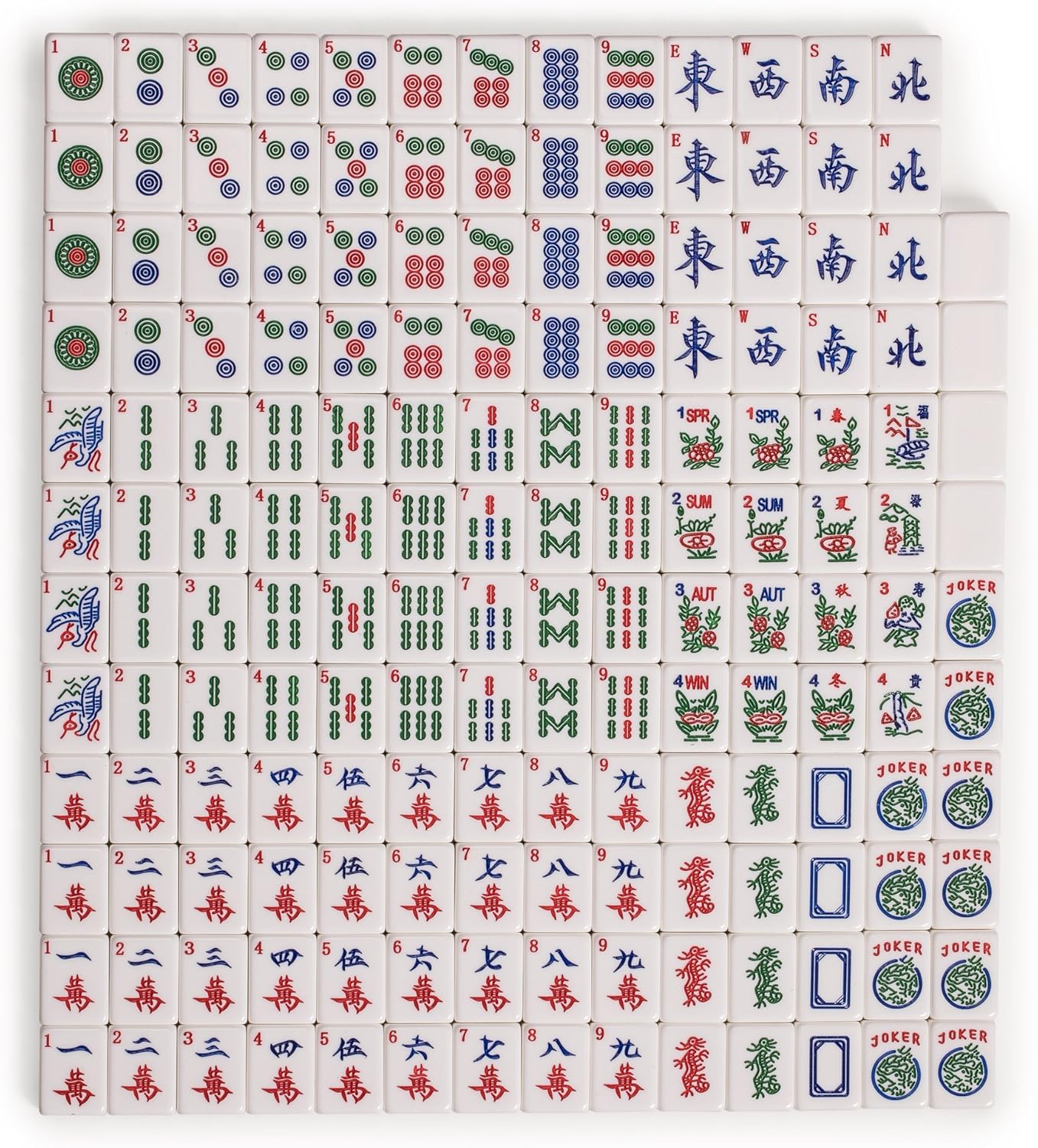 Yellow Mountain Imports Set of 166 American Mahjong Tiles - Golden Fortune Pack of 2
