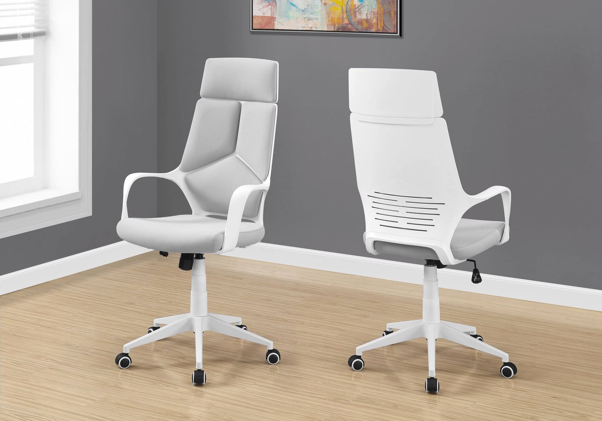 45.75x22 Foam White Polypropylene MDF and Metal High Back Office Chair