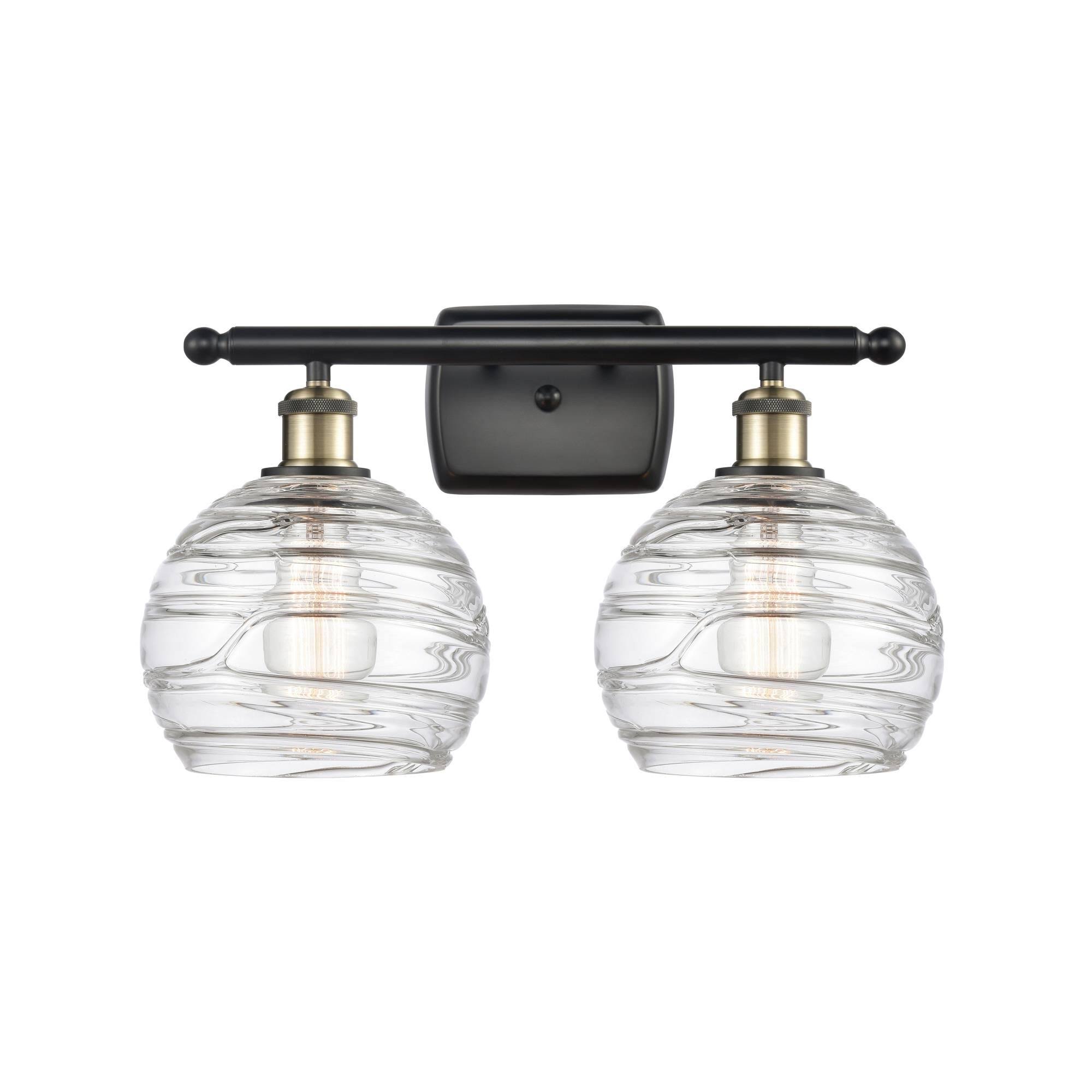 Innovations 516-2W-BAB-G1213-8 Black Antique Brass Deco Swirl 2 Light Bath Vanity Light
