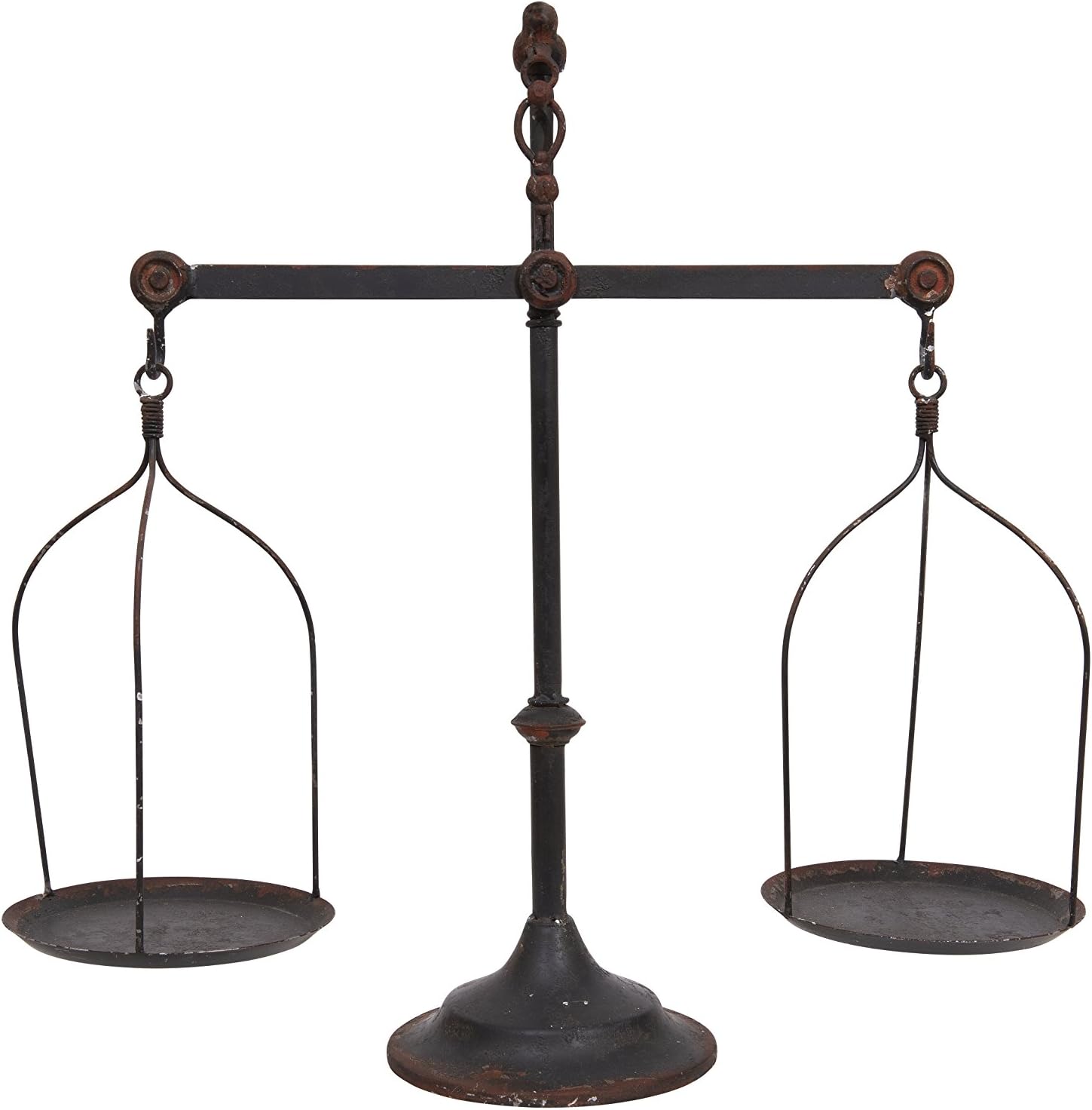 Creative Co-Op Decorative Distressed Vintage Metal Scale with Bird Finial, Bronze Pack of 2
