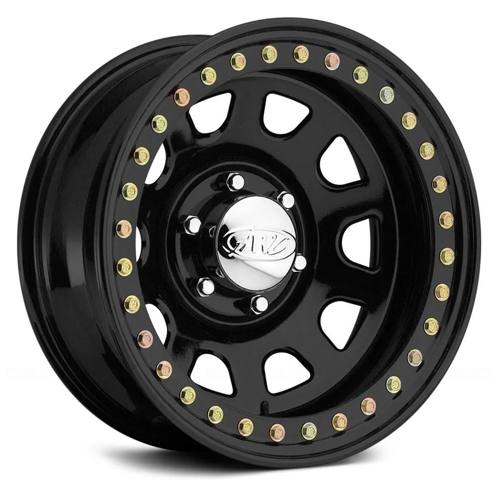Raceline RT5150055 - RT51 DaytoRaceline Series 15x22 Gloss Black Wheel with Steel Beadlocks