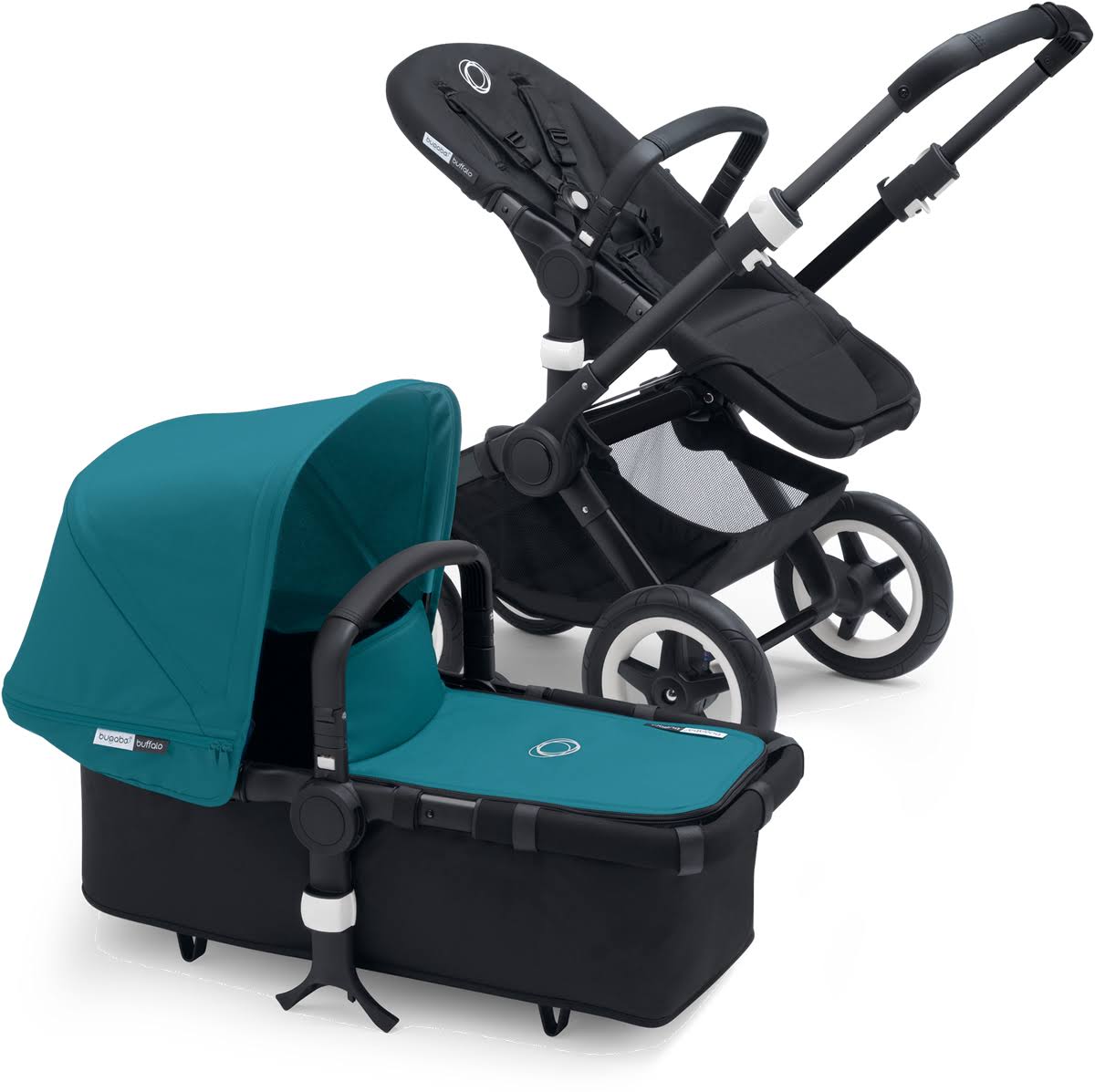 Bugaboo Buffalo Stroller - All Black/Petrol Blue