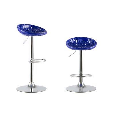 Adjustable Height Swivel Bar Stools Attraction Design Home Color: Blue