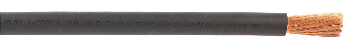 #4 Gauge AWG - Flex-A-Prene - Welding/Battery Cable - Black - 600 V - Made in USA (200 Feet) RJ3C3X70