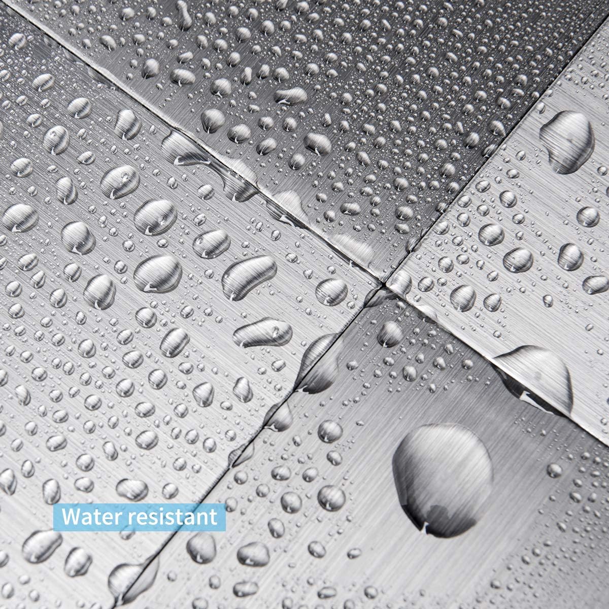 Art3d Peel and Stick Metal Backsplash Tile, Brushed Stainless Steel in Square, Pack of 10 Tiles 12