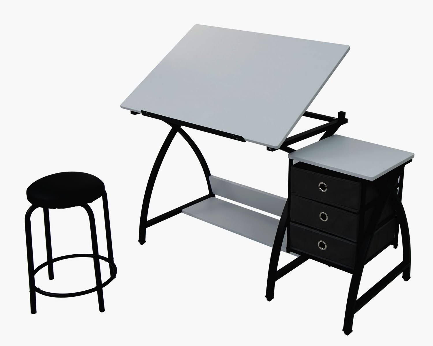 Studio Designs Comet Center With Stool, Black/White