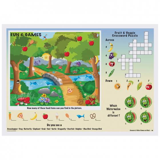 Hoffmaster Fun and Games Placemat, 10 x 14 inch -- 1000 per CASE.