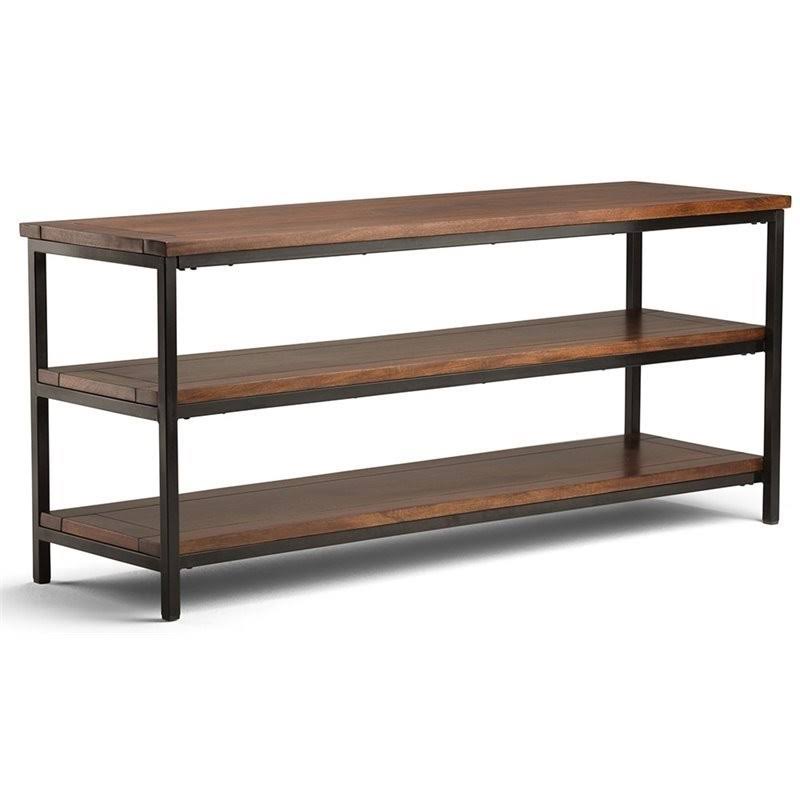 Atlin Designs 60x22 TV Stand in Dark Cognac Brown