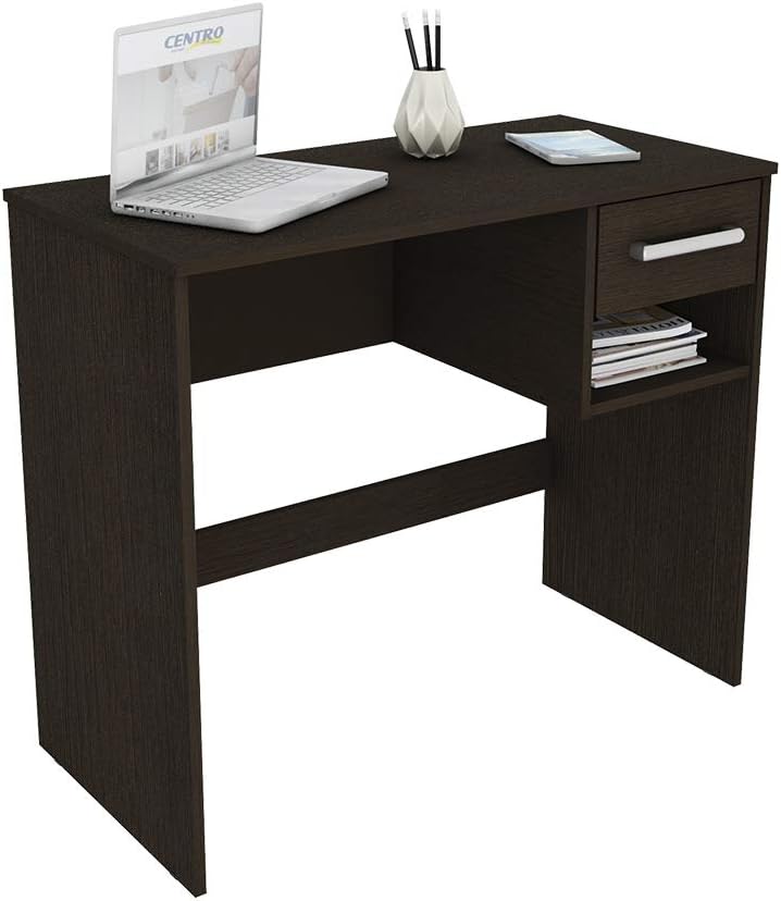 Rome Desk - Home Office Modern White Computer Table & Laptop Workstation with Drawer and Shelf (White) Pack of 2