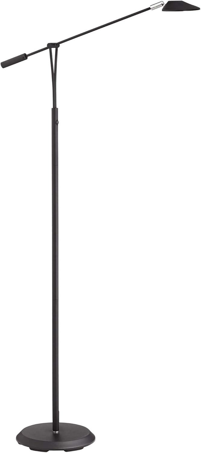 Arnie Modern Pharmacy Floor Lamp LED Black Adjustable Arm Dimmable for Living Room Reading Bedroom Office - 360 Lighting