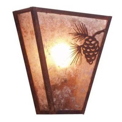 Steel Partners Pinecone Vegas 1-Light Wall Sconce Shade Color: Bungalow Green, Finish: Black