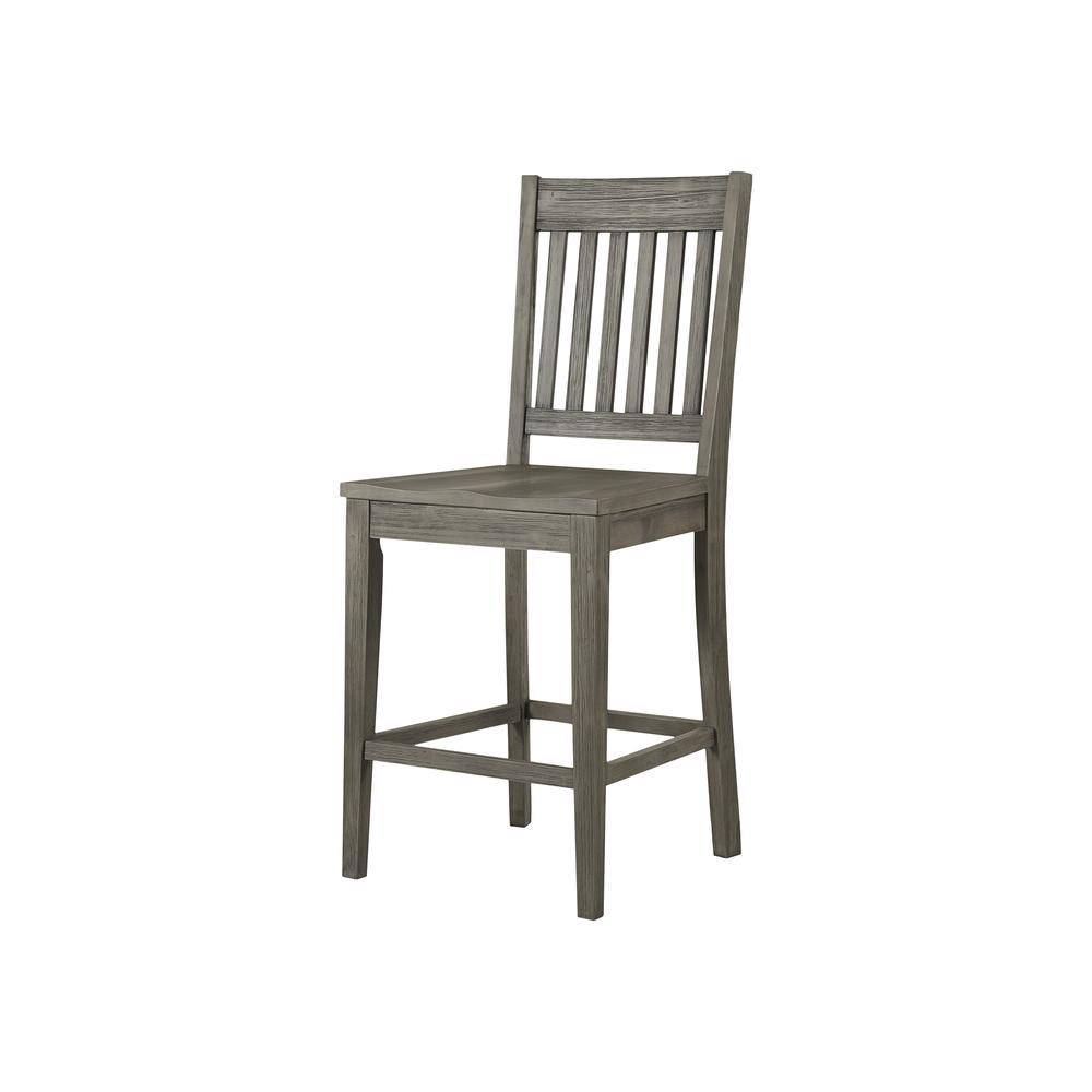 A-America Huron Slatback Barstool, Distressed Grey Finish