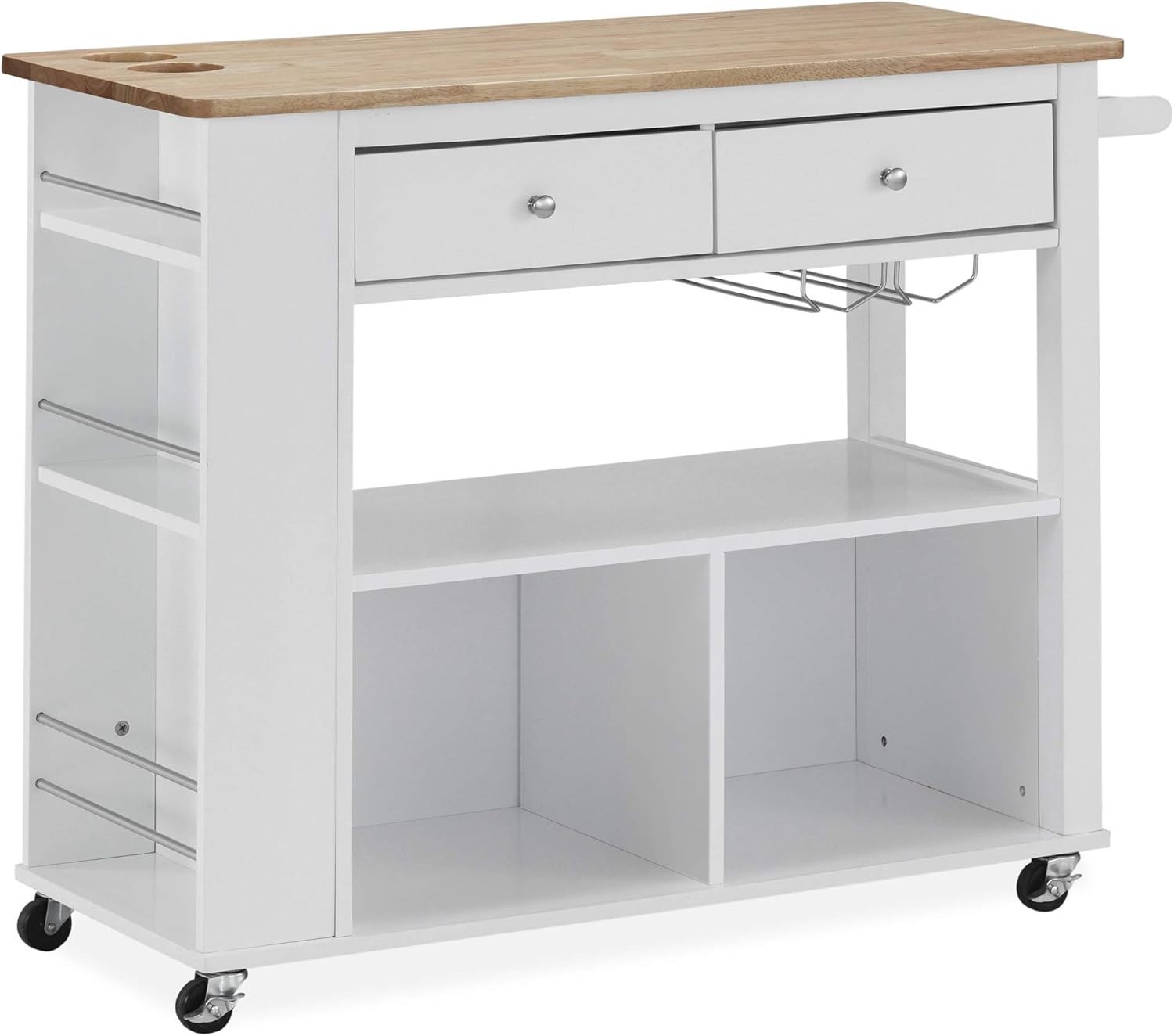 Christopher Knight Home Deborah Kitchen Cart with Wheels, Black, Natural