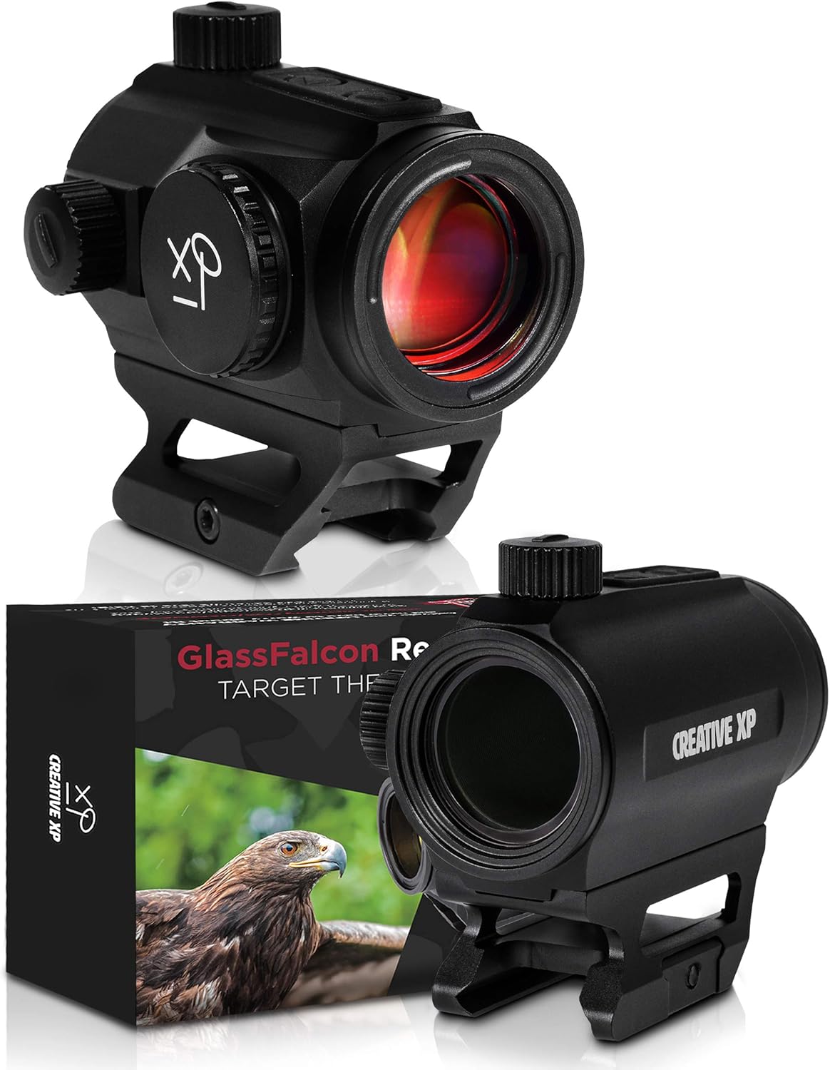 HD Red Dot Sight 3 MOA – Tactical Reflex Sight – Easy to Zero on a Rifle - Picatinny Rail Mount Included, Lifetime Battery Replacement - GlassFalcon