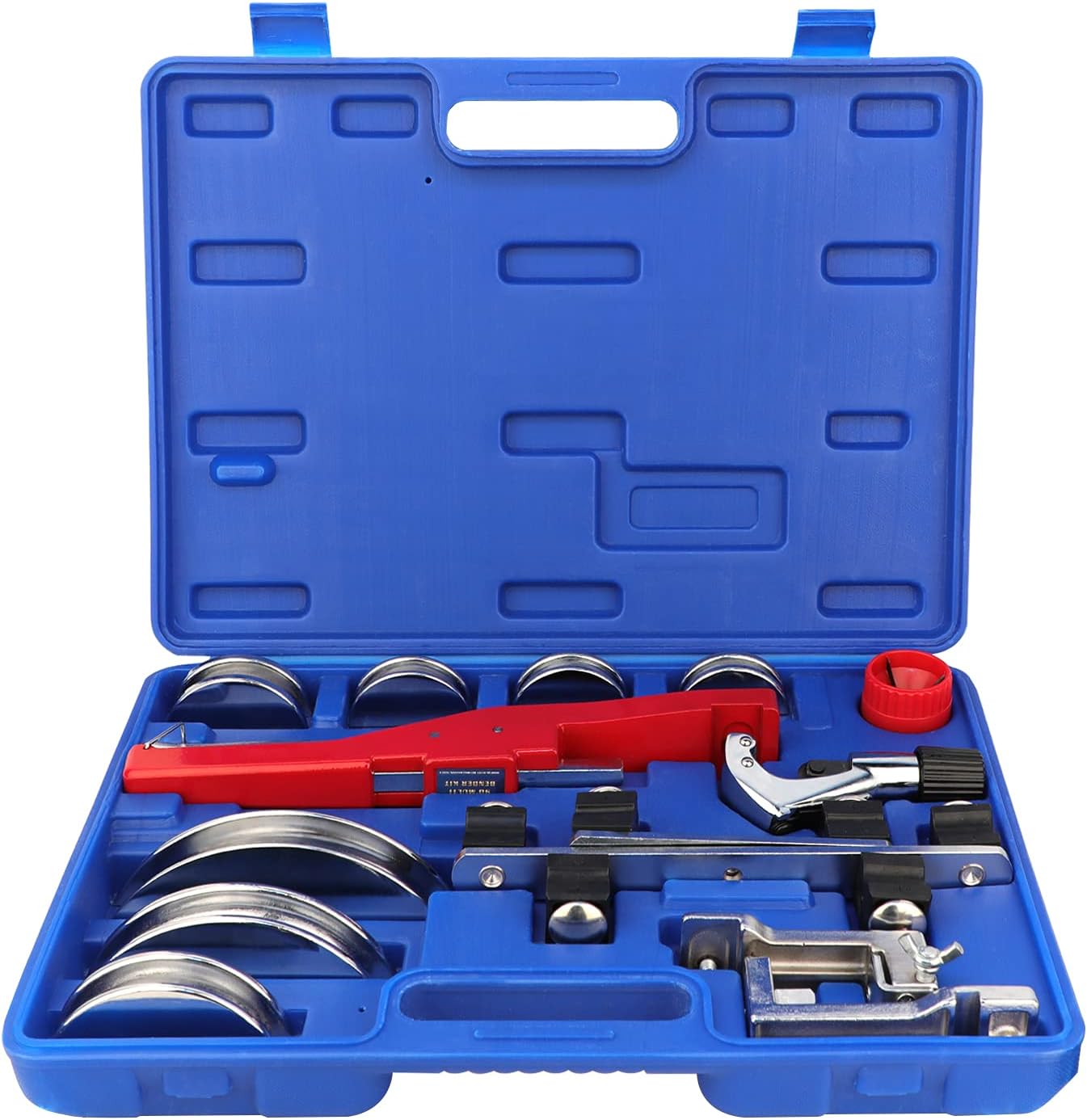 ATOLS Copper Aluminum Tube Bender Kit, Refrigeration Ratcheting Pipe Tubing Bender Hand Tool 1/4 to 7/8 Inch with Tube Cutter & Reverse Bending Tool for HVAC Refrigeration System Maintenance