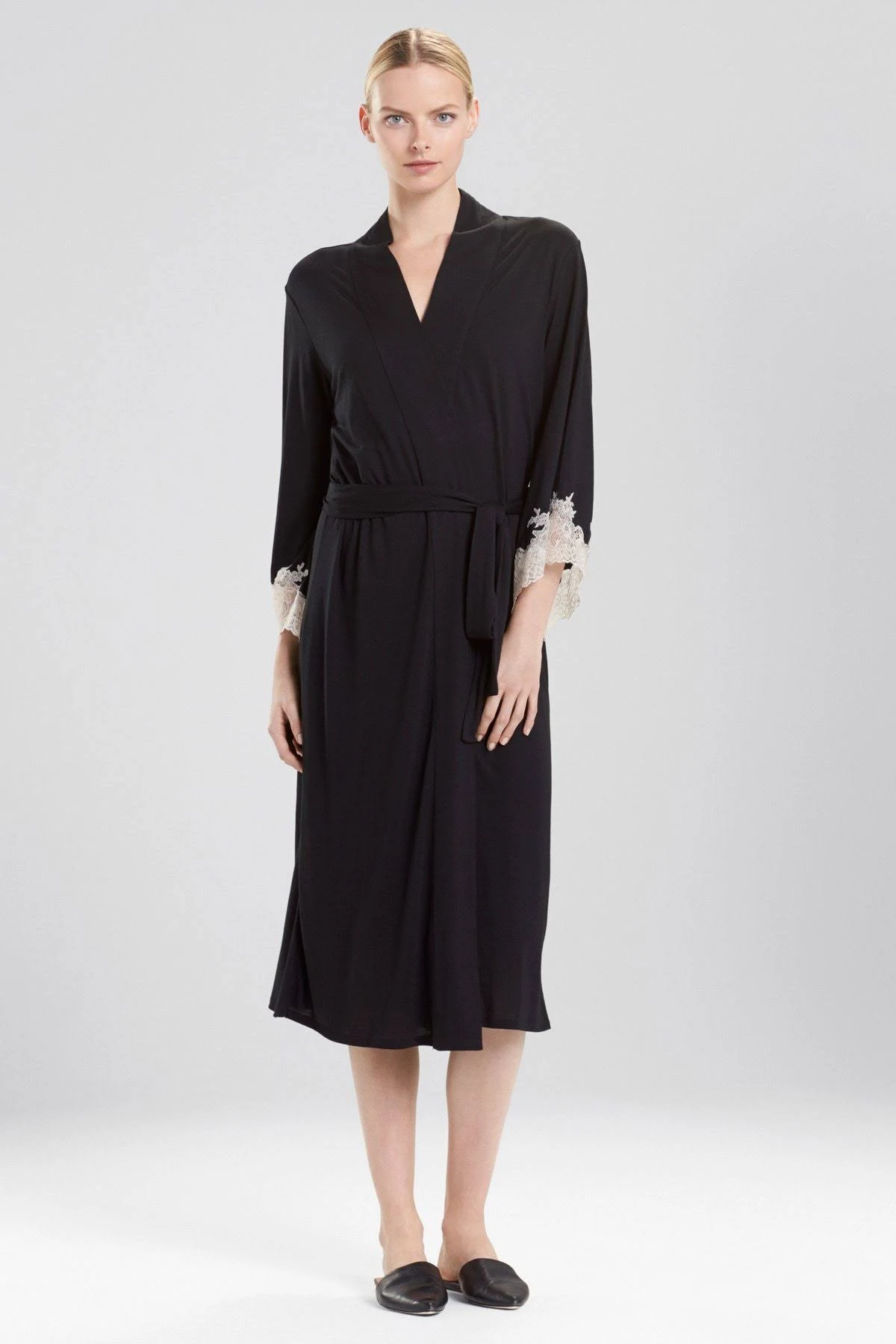 Natori Luxe Shangri-La Robe Black