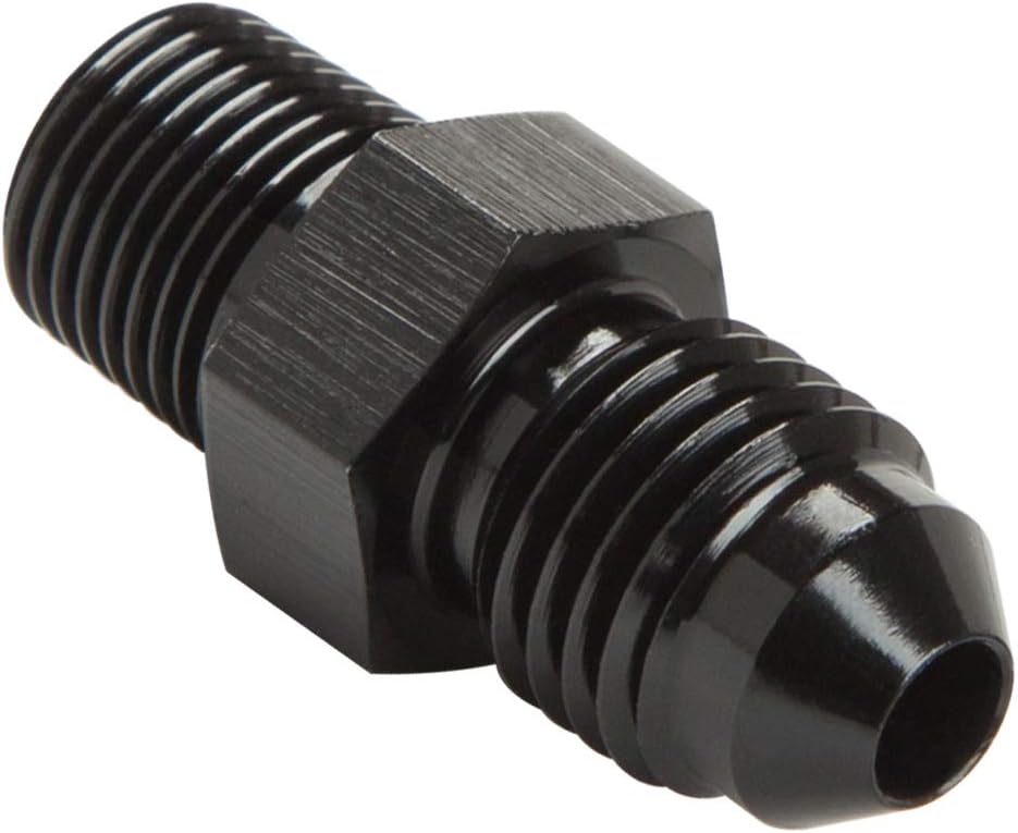 Podavelle 4AN Male Flare to 1/8 NPT Pipe Fitting Adapter Union Connector Straight Aluminum Black