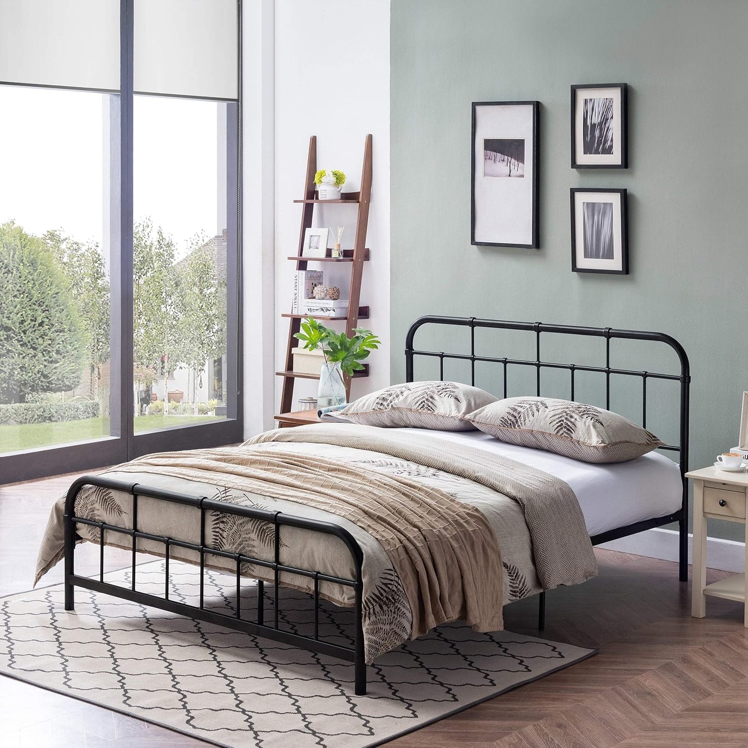 Christopher Knight Home Berthoud Industrial Bed Frame by Flat Black 84.50