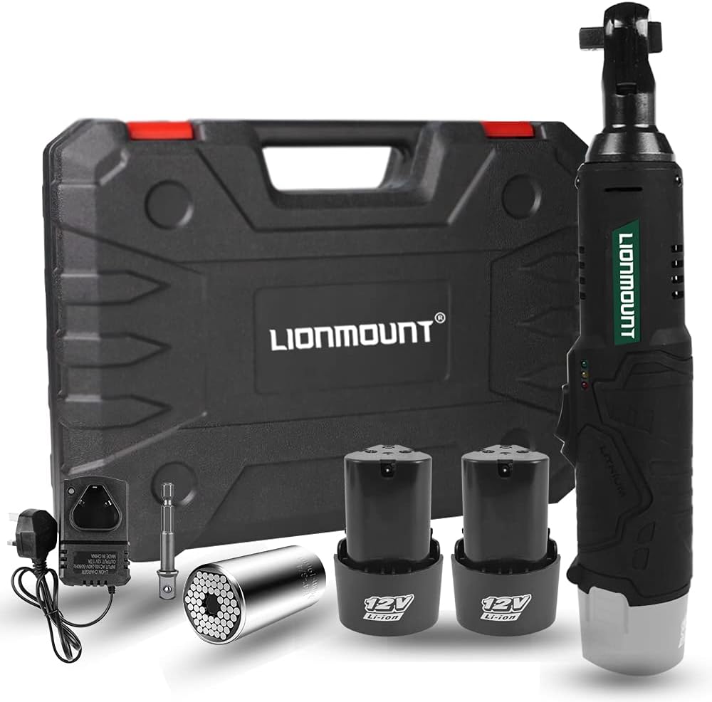 Cordless Electric Ratchet Wrench, Lionmount 3/8