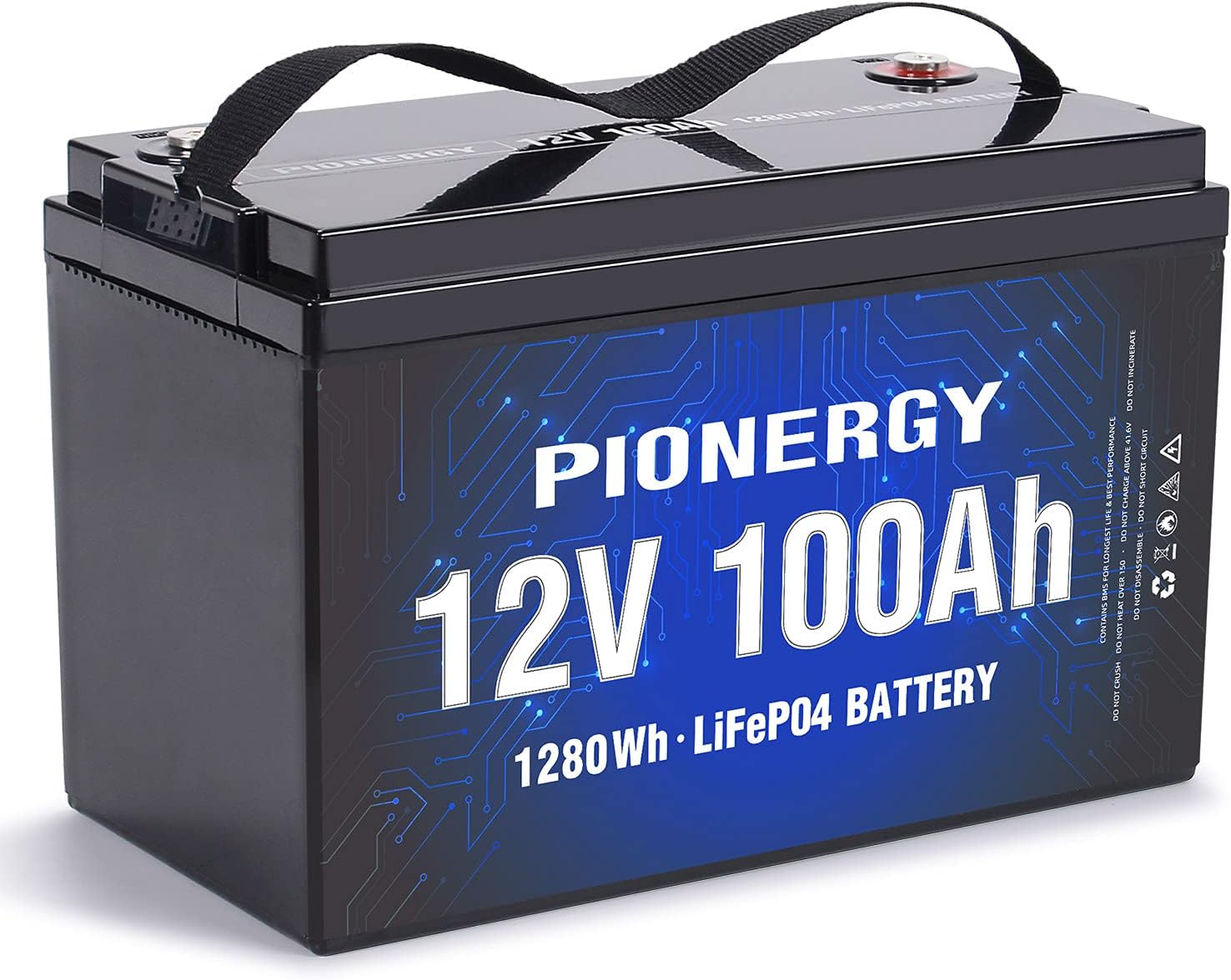 LiFePO4 Battery, 12V 100Ah Lithium Battery 4000+ Cycles Rechargeable Iron Phosphate Battery for RV, Solar Power and Backup Battery Low Self-Discharge and Light Weight with Built-In BMS (12V 100Ah)