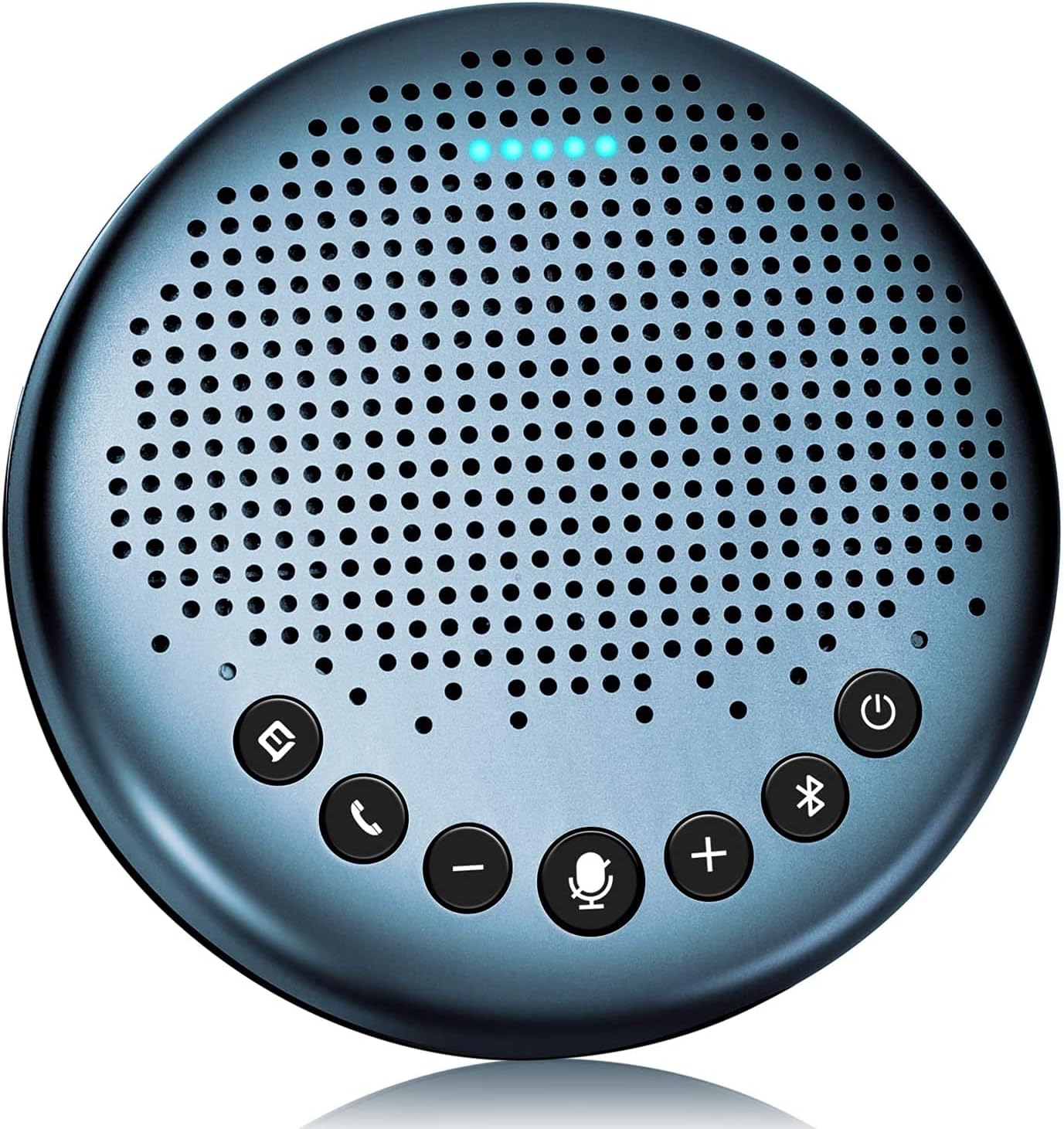 Bluetooth Speakerphone – eMeet Luna Conference Speaker, w/Enhanced Noise Reduction Algorithm, Daisy Chain, w/Dongle USB Speakerphone for Home Office, 360° Voice Pickup for 8 People Black Pack of 2