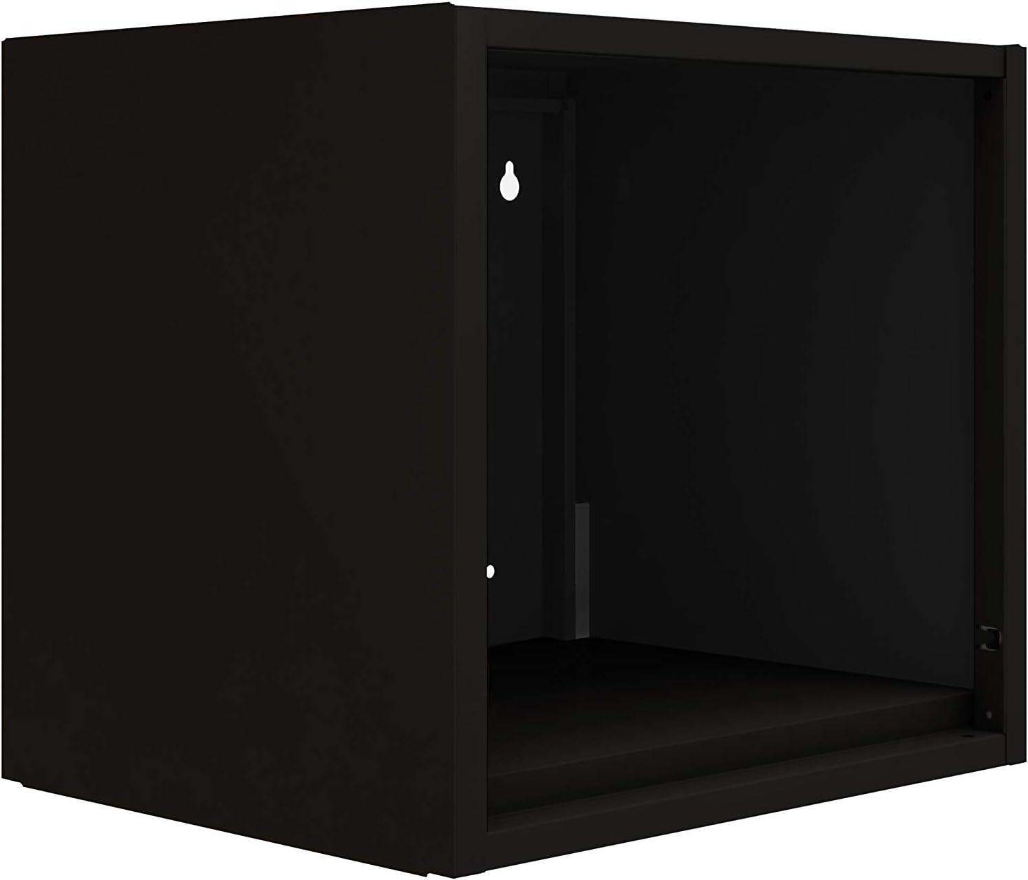 itbe Easy Fit Ready-to-Assemble Multipurpose Wall-Mounted Floating Steel Open Niche Cabinet (Black) Pack of 2