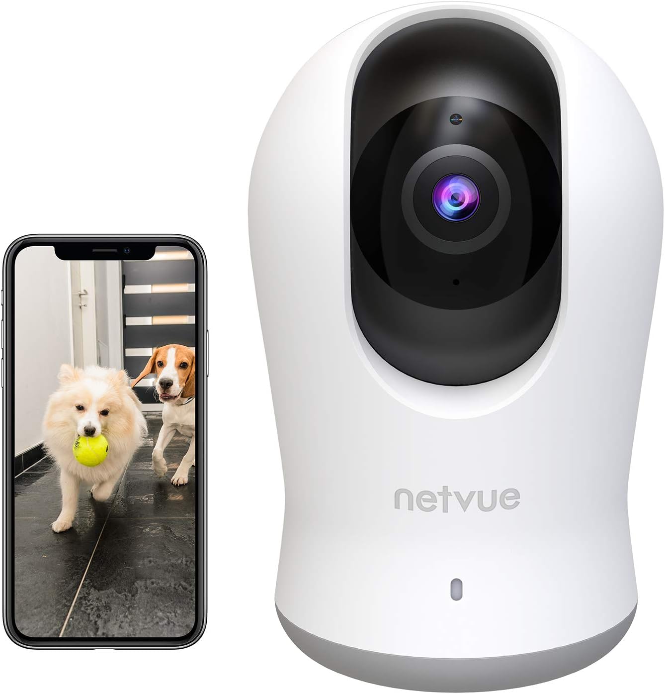 NETVUE Upgraded 2K Indoor Camera, Baby Monitor with Camera and Audio, Advanced AI Detection, FHD Night Vision Pet Camera, Home Camera with H.265 High-Efficiency Video Coding for Pet/Baby/Nanny Pack of 2