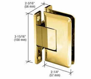 CRL C0l537br Polished Brass Cologne 537 Series Wall Mount Full Back Plate Standard Hinge with 5 Offset, Gold