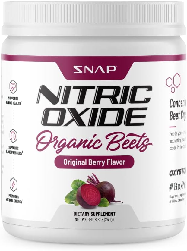 Beet Root Powder Organic - Nitric Oxide Beets by Snap Supplements - Supports Blood Pressure and Circulation Superfood, Muscle & Heart Health, Increase Stamina & Energy, 250g (30 Servings) Pack of 2