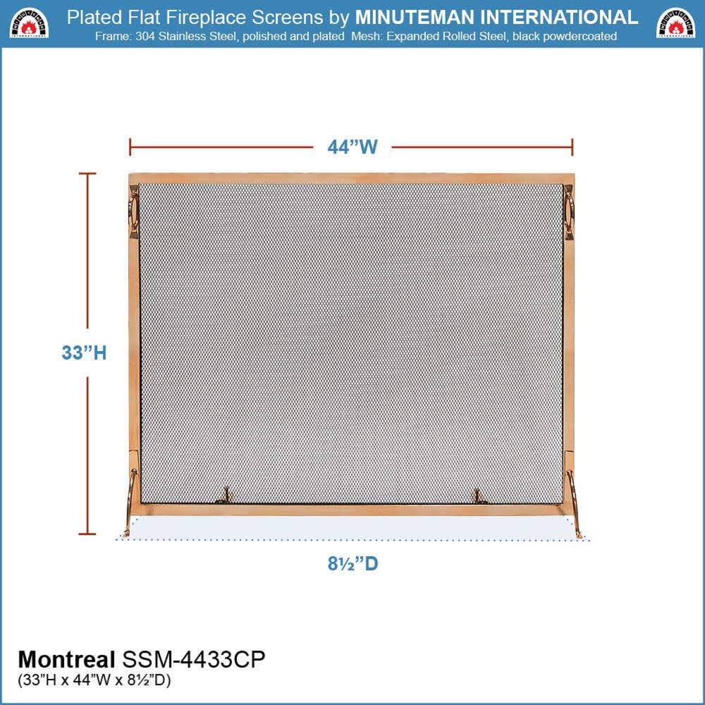 Minuteman 44x22W x 33x22H Montreal Copper Fireplace Screen