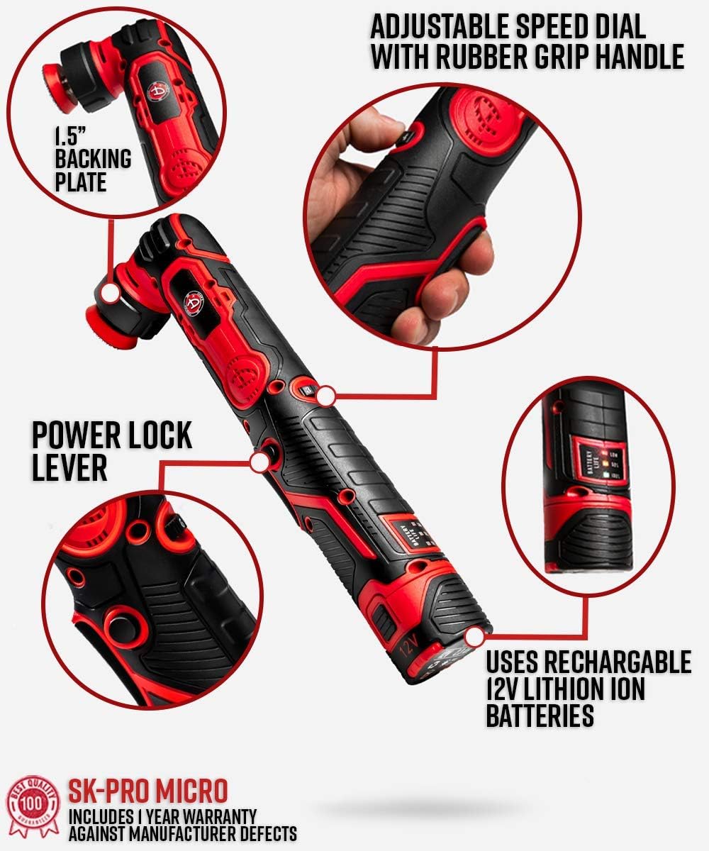 Swirl Killer Micro - Correct & Polish Tough to Reach Areas, Badge Emblems, Grills, Chrome, Interior Consoles, and More - Powerful Nano Polisher for Professional Detailing Results (Polisher)