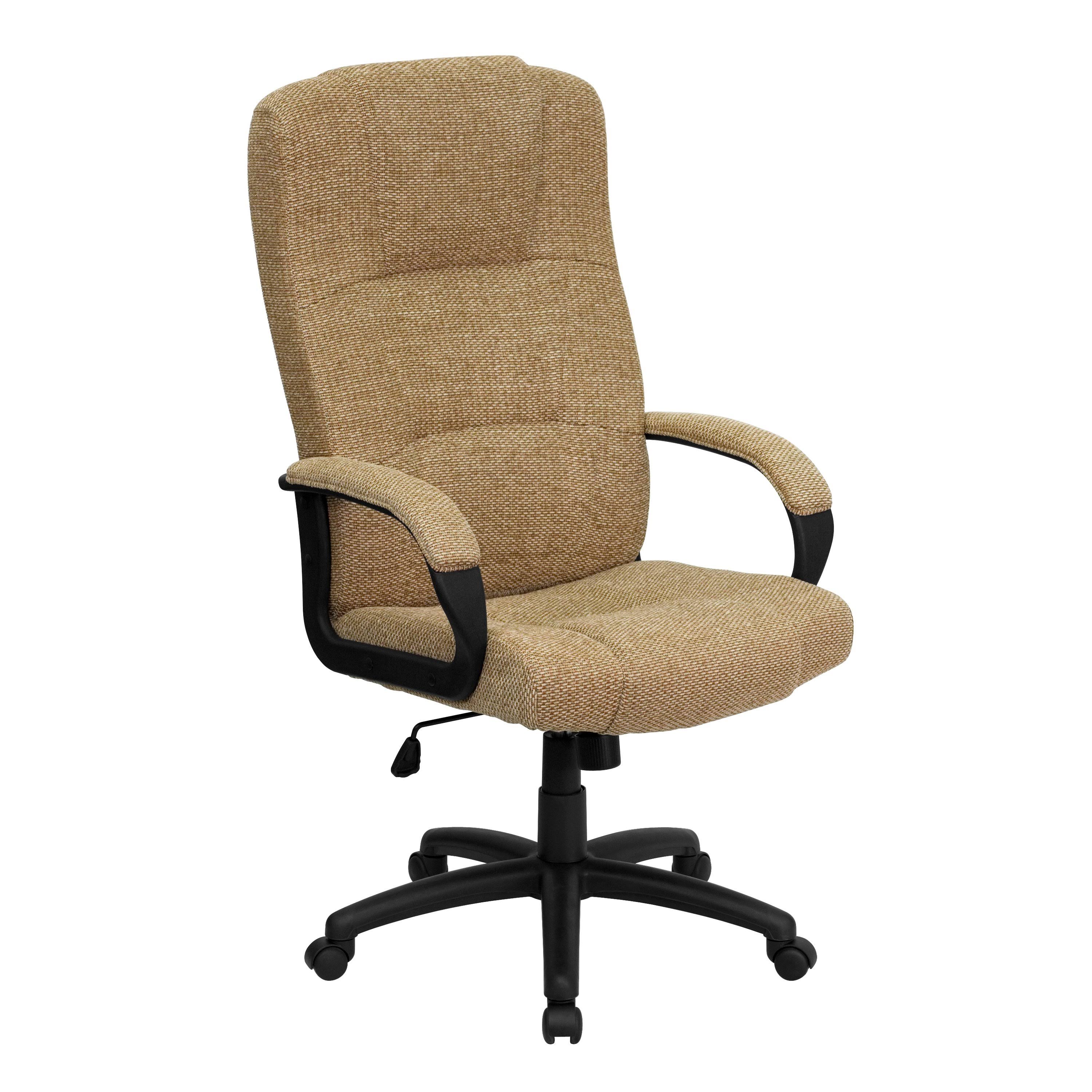 Alamont High Back Beige Fabric Executive Swivel Office Chair with Arms