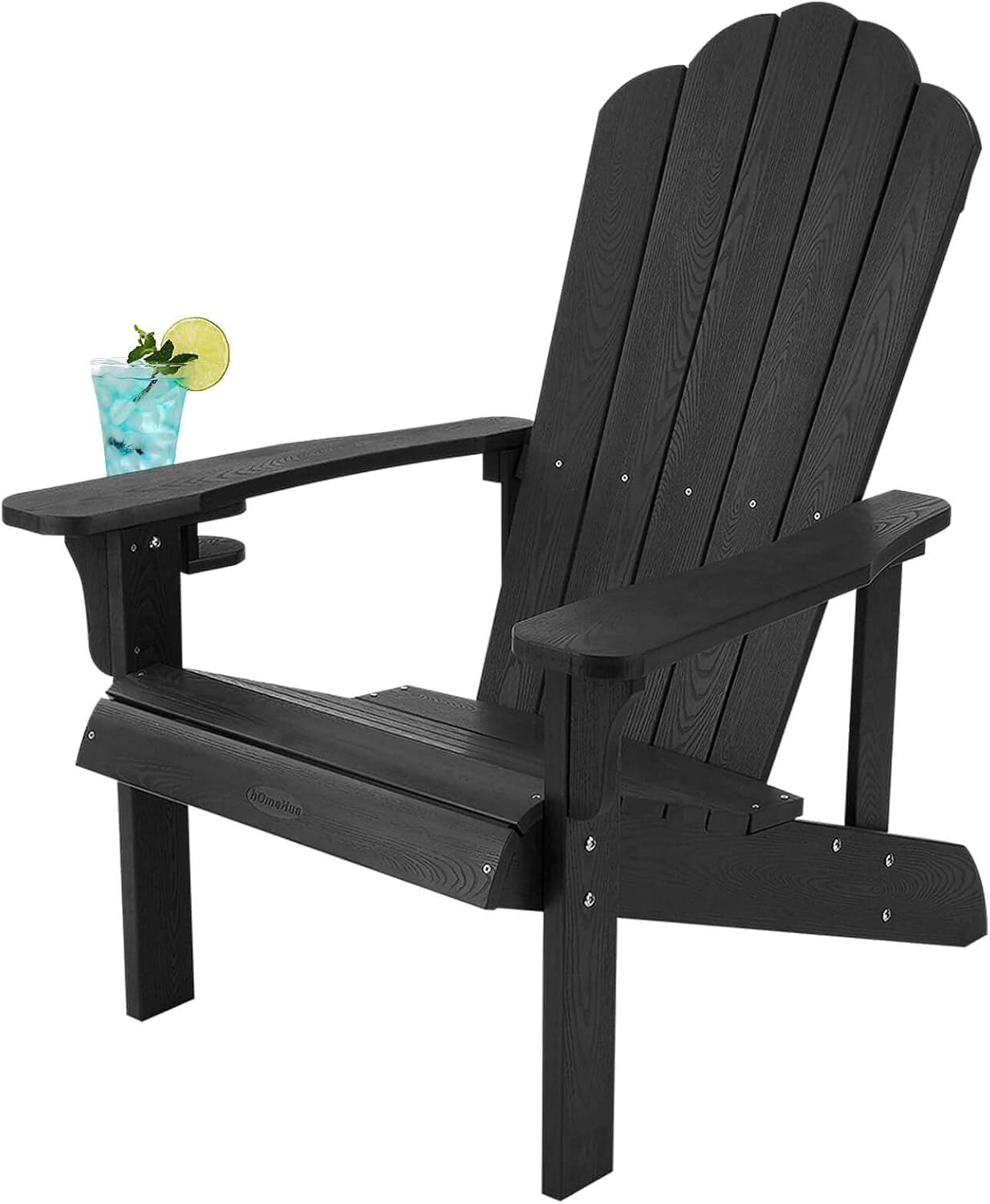 Adirondack Chair Weather Resistant, Hard Plastic Adirondack Chair with Cup Holder, Comfortable Easy to Assemble and Maintain, Outdoor Chair for Patio, Backyard Deck, Fire Pit & Lawn Porch - Lake Blue