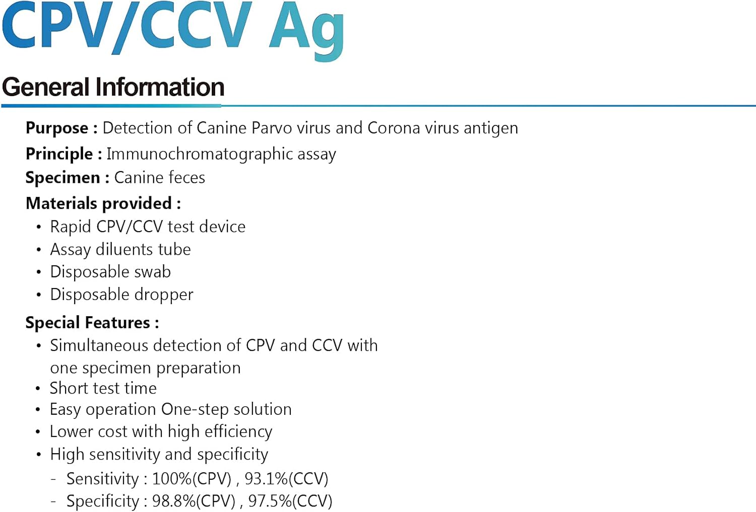 MONGGO Q Rapid Ag Detection of Canine Mouth and Nose Secretions Testing Kit for Dogs(Pack of 10)