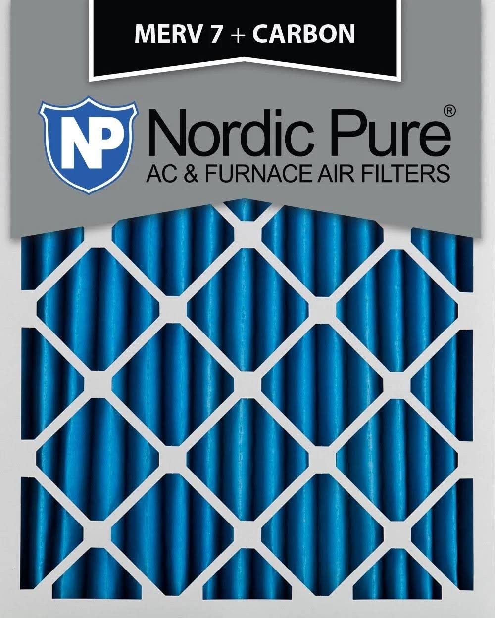 Nordic Pure 12x20x2 MERV 7 Plus Carbon AC Furnace Air Filters Qty 12