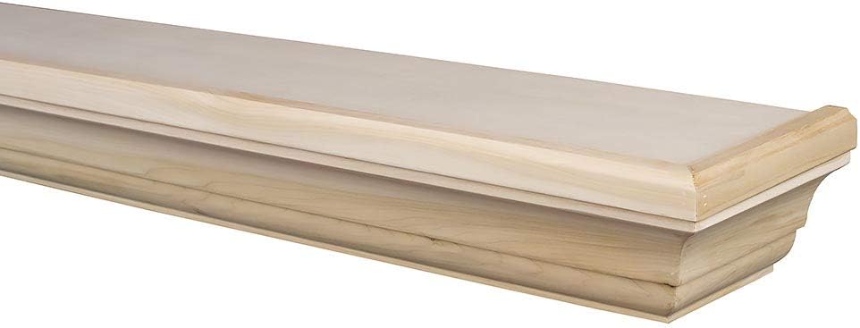 Colton Floating Fireplace Pine Hardwood Mantel Shelf - Chocolate Color 60