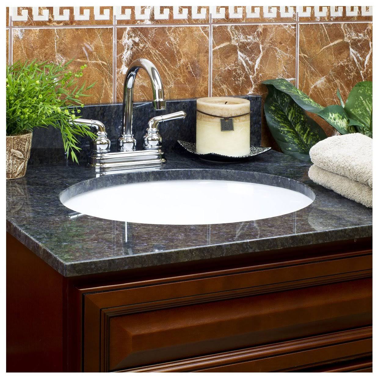 LessCare Horizon Blue Butterfly 25W 22D 8 in. Spread Single Vanity Top with Backsplash LGBB25228